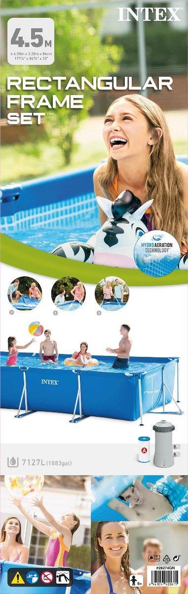 Intex opzetzwembad met pomp 28274GN 450 x 220 cm PVC - Blauw