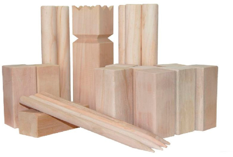 Gametime kubb vikingspel 3 x 31 cm hout naturel 21 delig