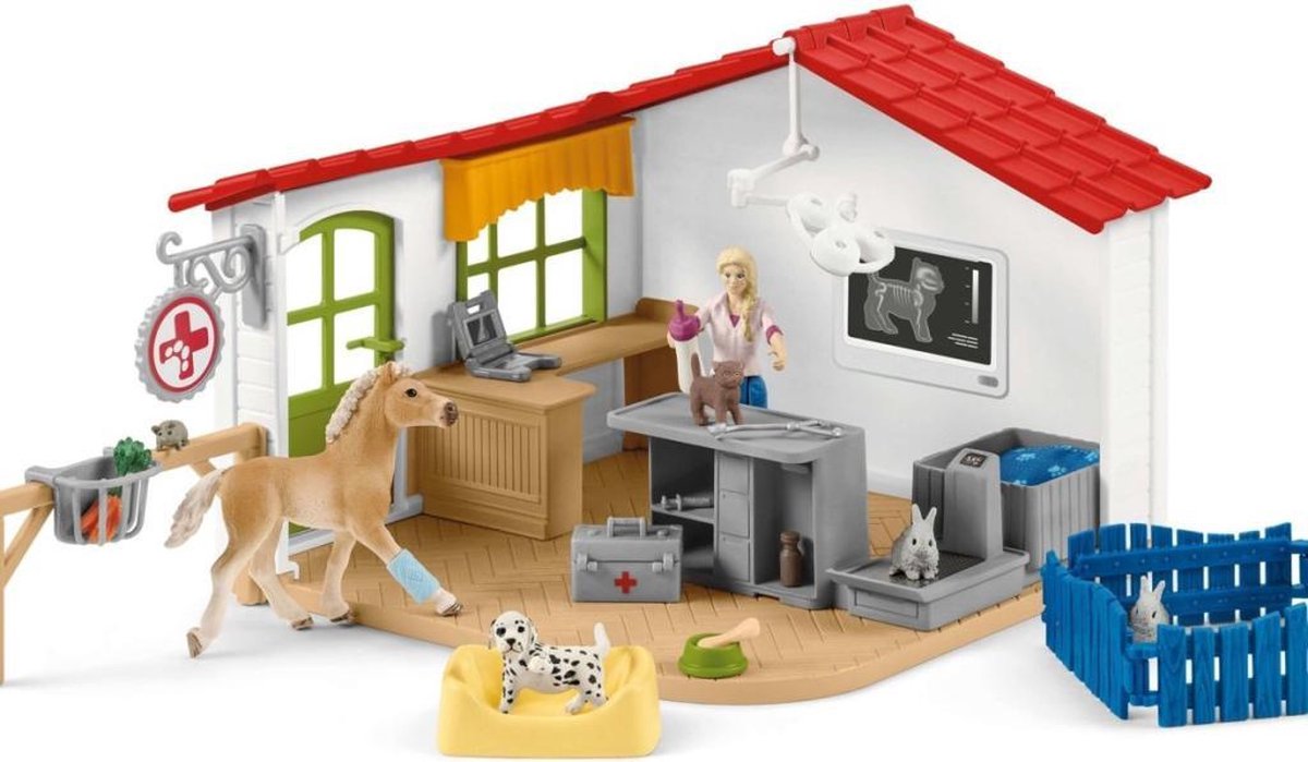 Schleich Boerderij - Dierenartspraktijk Met Dieren 42502 - Wit