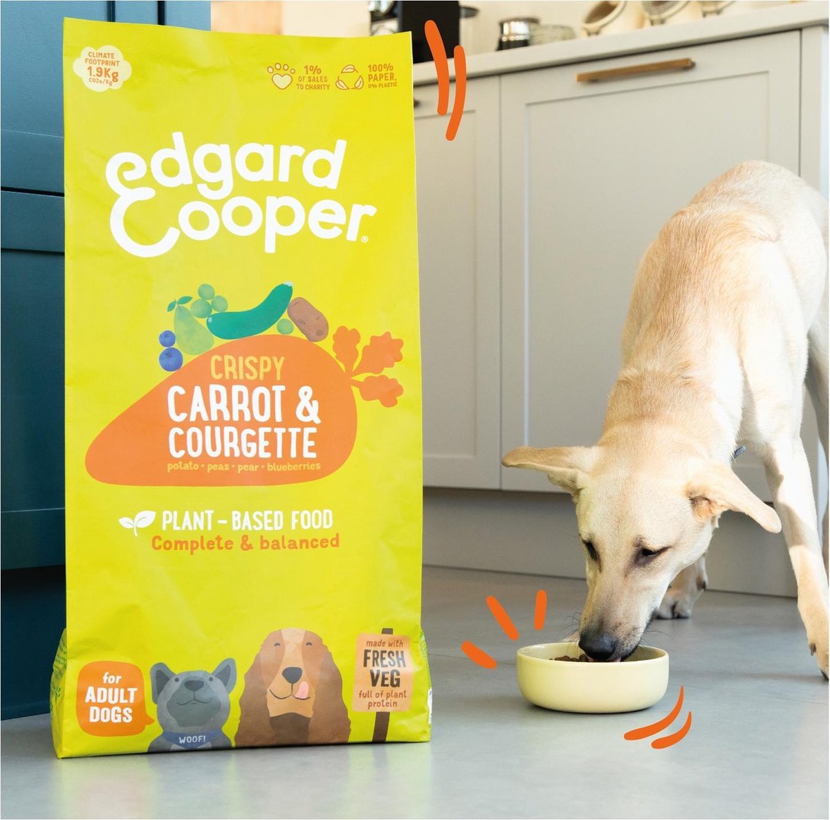 Edgard&Cooper Plantbased Adult Wortel&Courgette - Hondenvoer - 1 kg