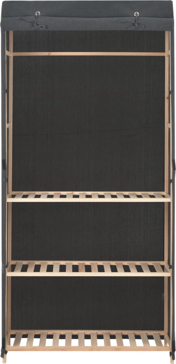 Vidaxl Kledingkast 3-laags 79x40x170 Cm Stof - Grijs