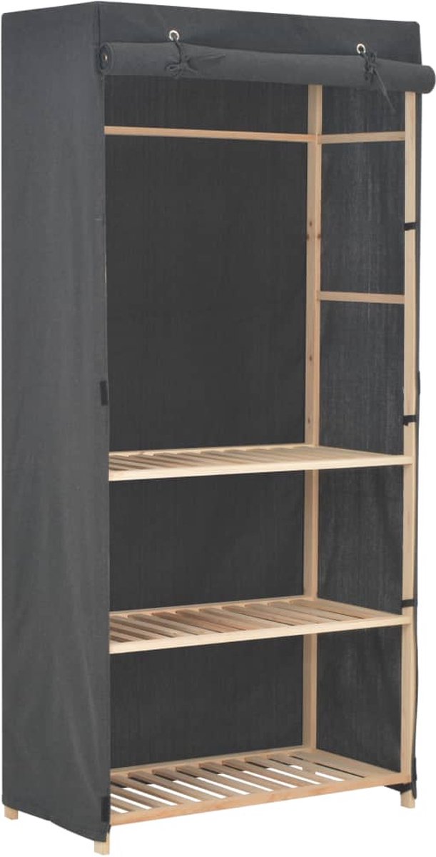 Vidaxl Kledingkast 3-laags 79x40x170 Cm Stof - Grijs