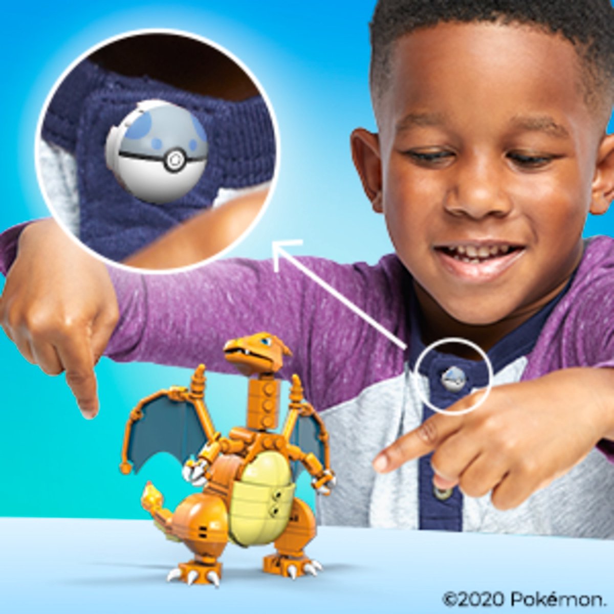 Mega Bloks Fisher Price bouwset Mega Construx Pokemon Charizard 222 delig - Oranje