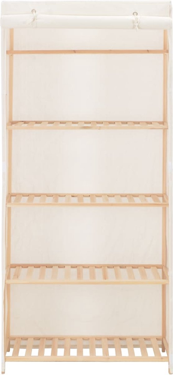 Vidaxl Kledingkast 79x40x170 Cm Stof - Wit