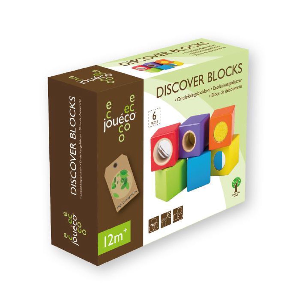 Joueco Jouéco houten ontdekkingsblokken 6 delig