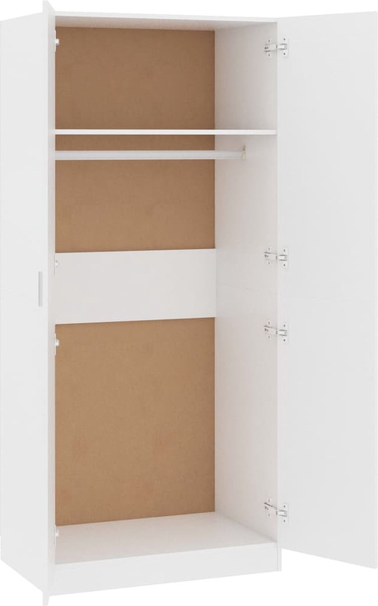 Vidaxl Kledingkast 80x52x180 Cm Spaanplaat - Wit