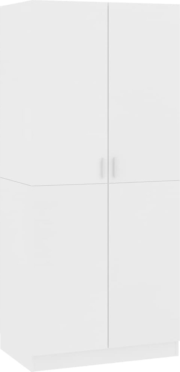 Vidaxl Kledingkast 80x52x180 Cm Spaanplaat - Wit
