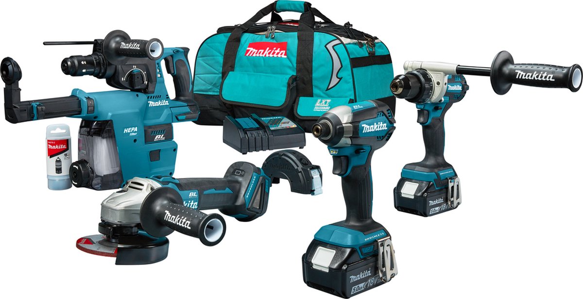 Makita DLX4155TX1 | Combiset | 4 machines | 18V | 2 x 5,0Ah | Li-Ion