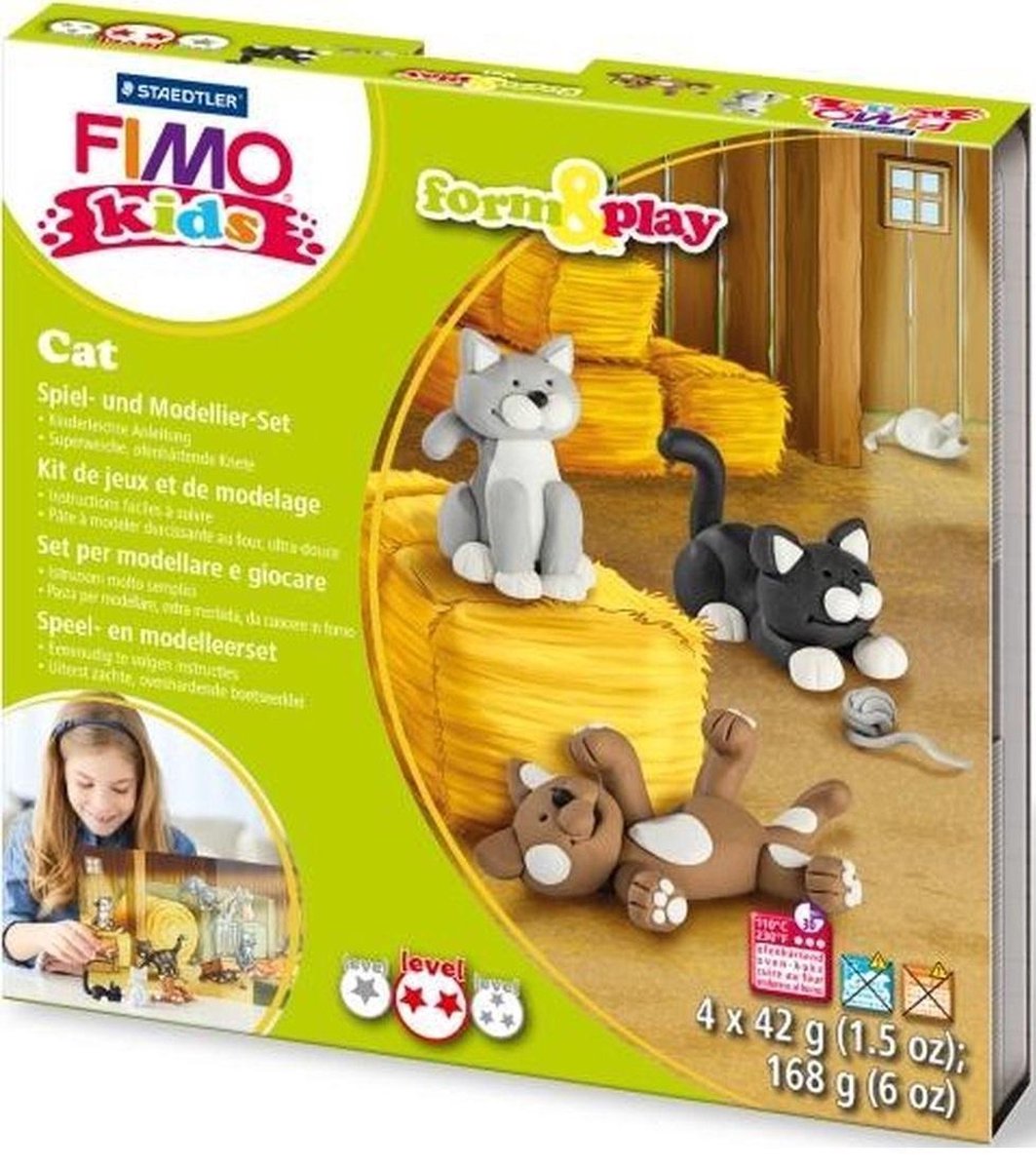 fimo speelklei kat junior//wit 6 delig - Zwart