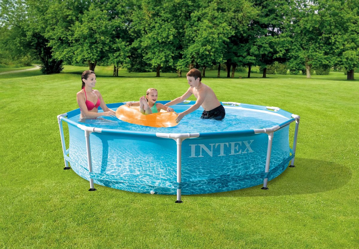 Intex opzetzwembad met pomp H 28208NP Beachside 305 x 76 cm - Blauw