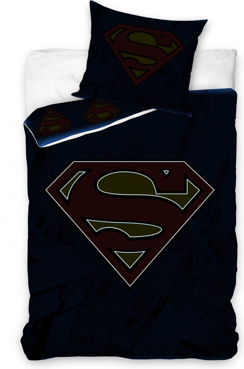 Generic dekbedovertrek Superman 140 x 200 cm katoen - Blauw