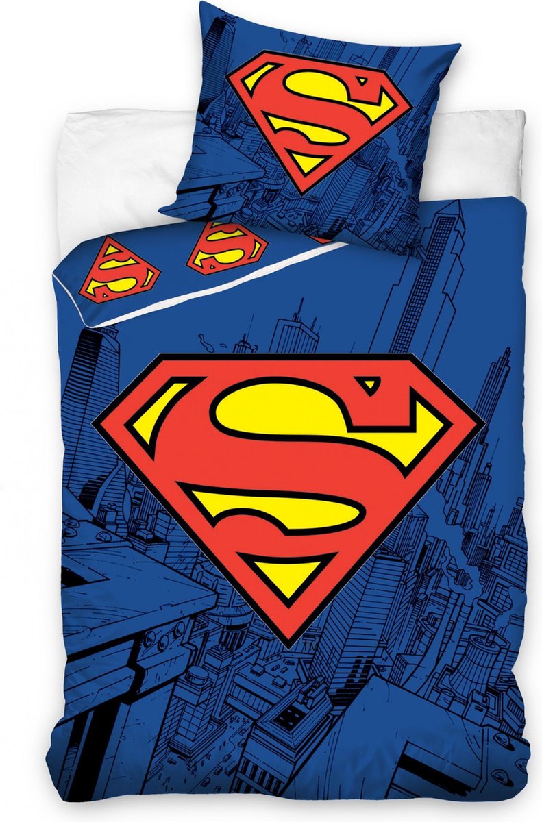 Generic dekbedovertrek Superman 140 x 200 cm katoen - Blauw