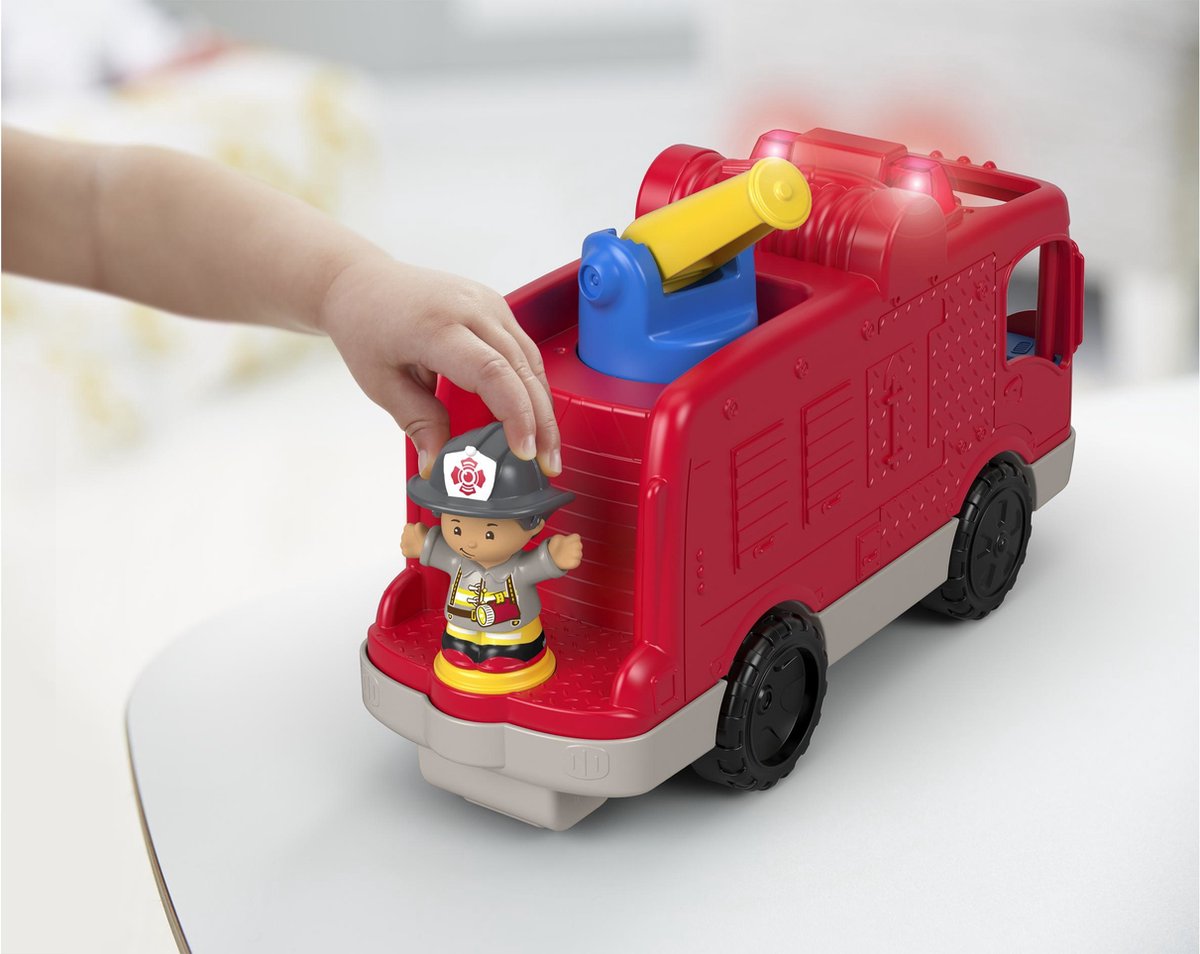 Fisher Price bouwset brandweerwagen Little People 3 delig - Rood