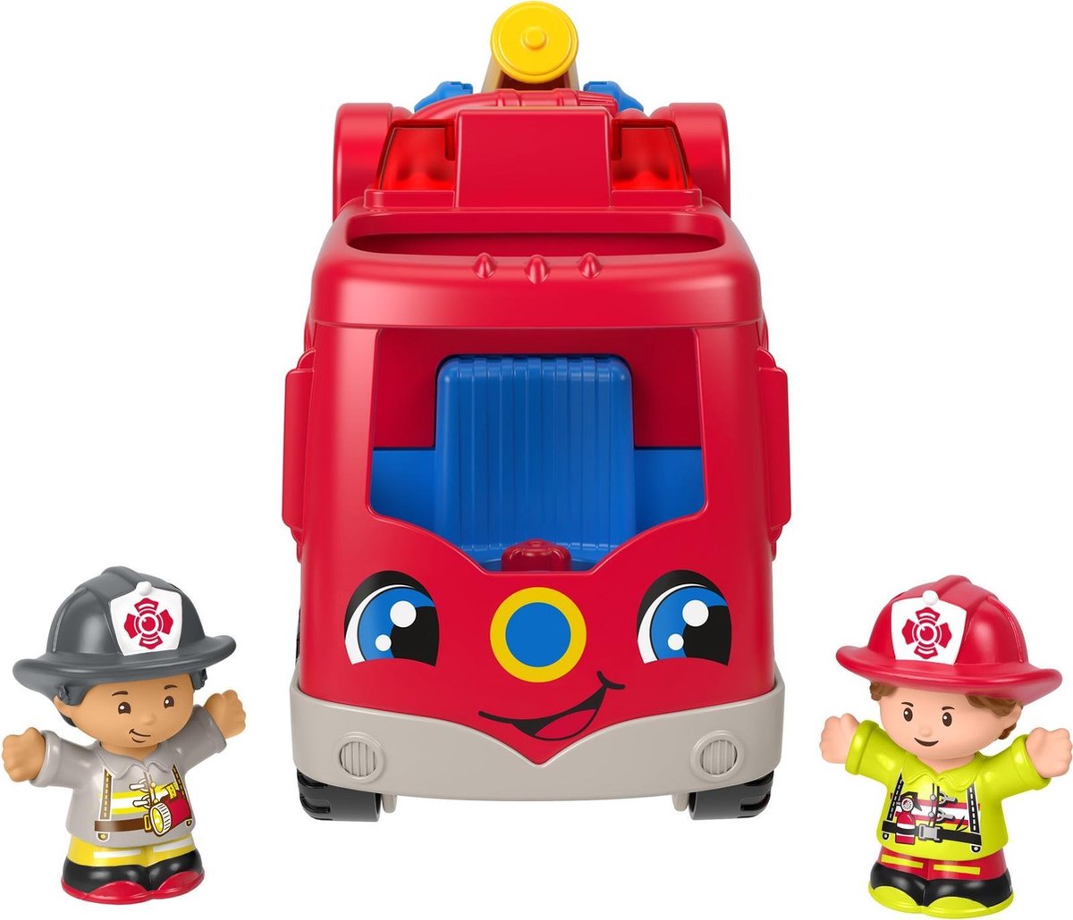 Fisher Price bouwset brandweerwagen Little People 3 delig - Rood