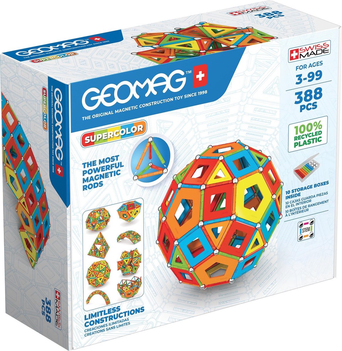 Geomag bouwpakket Super Color Recycled Masterbox 388 delig