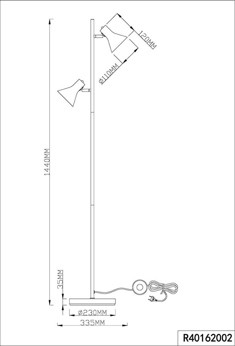 TRIO Nina Vloerlamp - Zwart