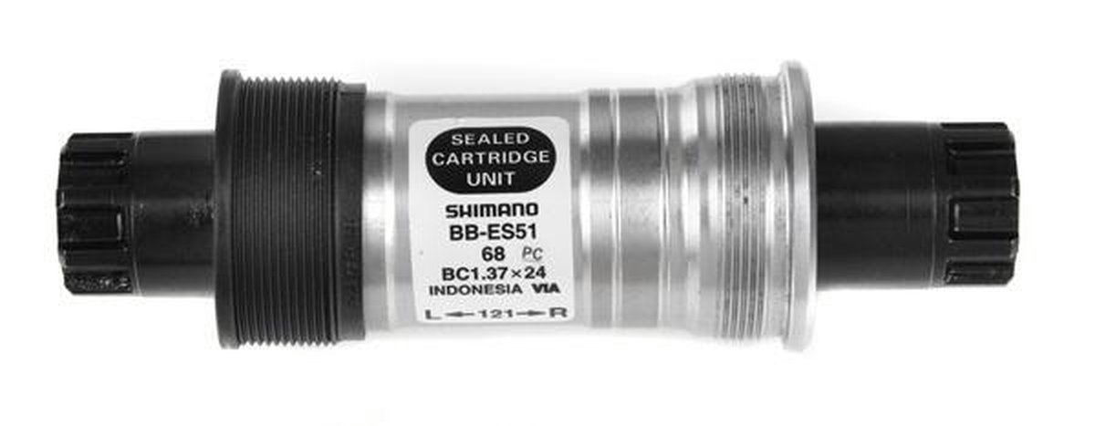 Shimano trapas BB ES51 staal 68 121 Octalink BSA zilver/zwart - Silver