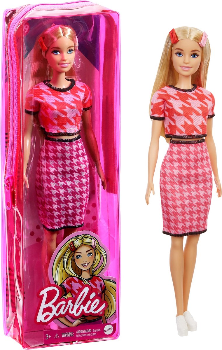Barbie tienerpop #169 mode meisjes 32,5 cm 4 delig - Roze