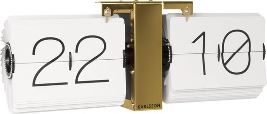 Karlsson No Case Flip Tafelklok/Wandklok 14 x 36 cm - Wit