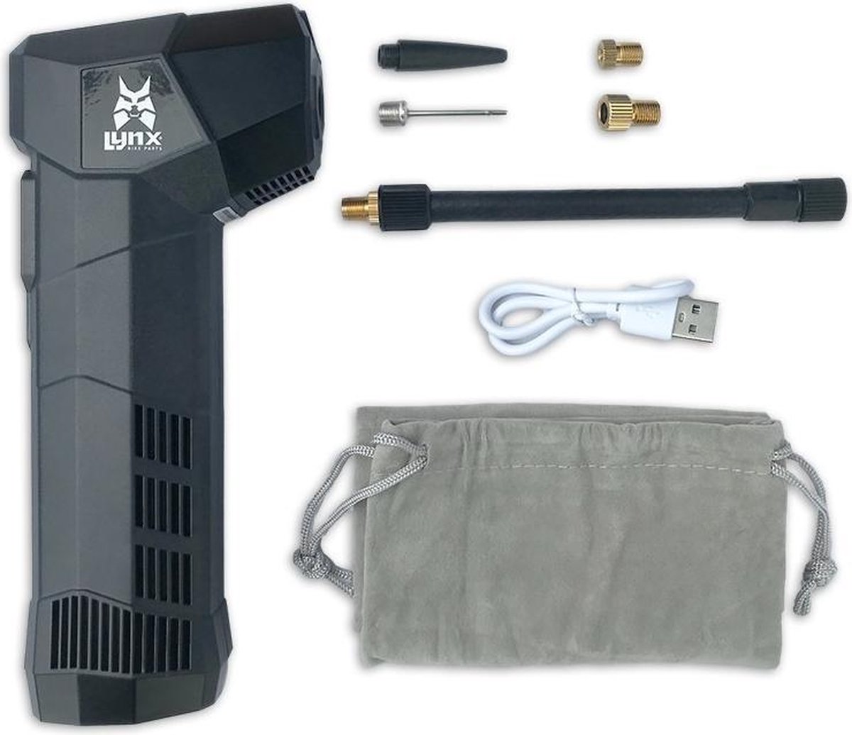 Lynx bandenpomp E Blow elektrisch 3900mAh 19,3 cm - Zwart
