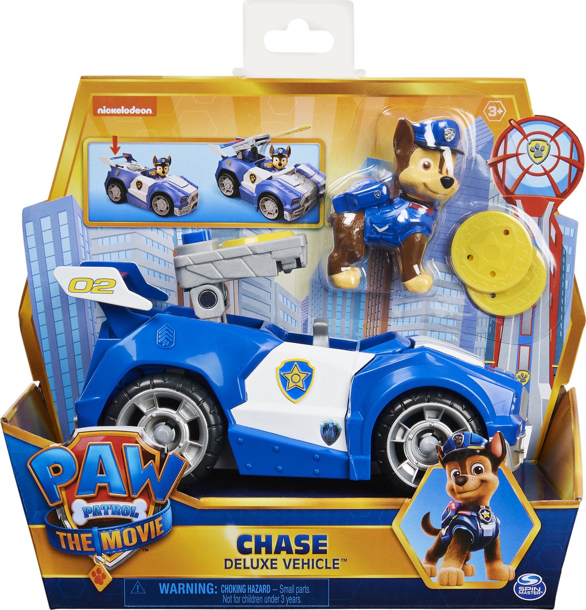 Nickelodeon speelgoedauto Chase Paw Patrol junior 4 delig - Blauw