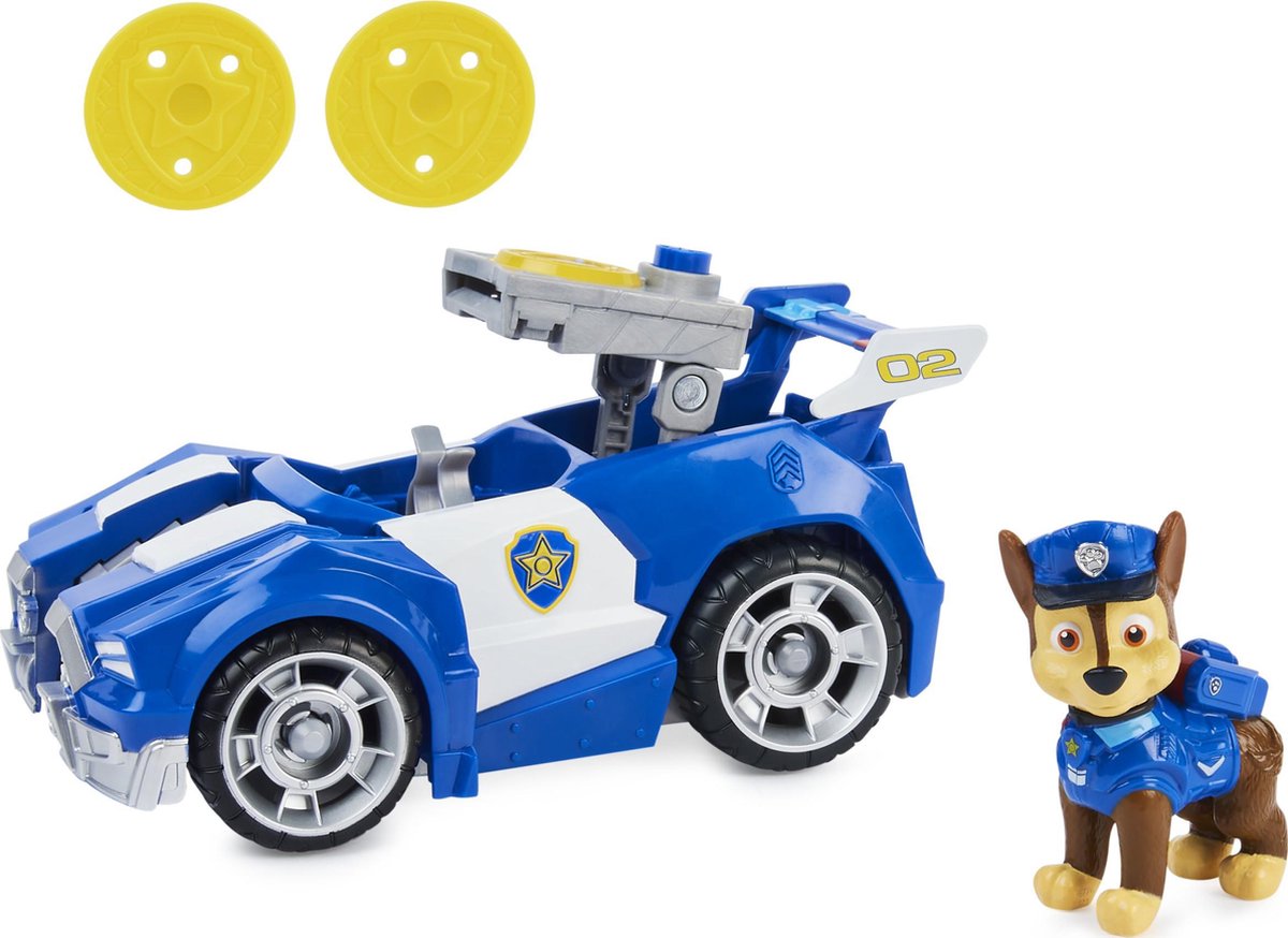 Nickelodeon speelgoedauto Chase Paw Patrol junior 4 delig - Blauw