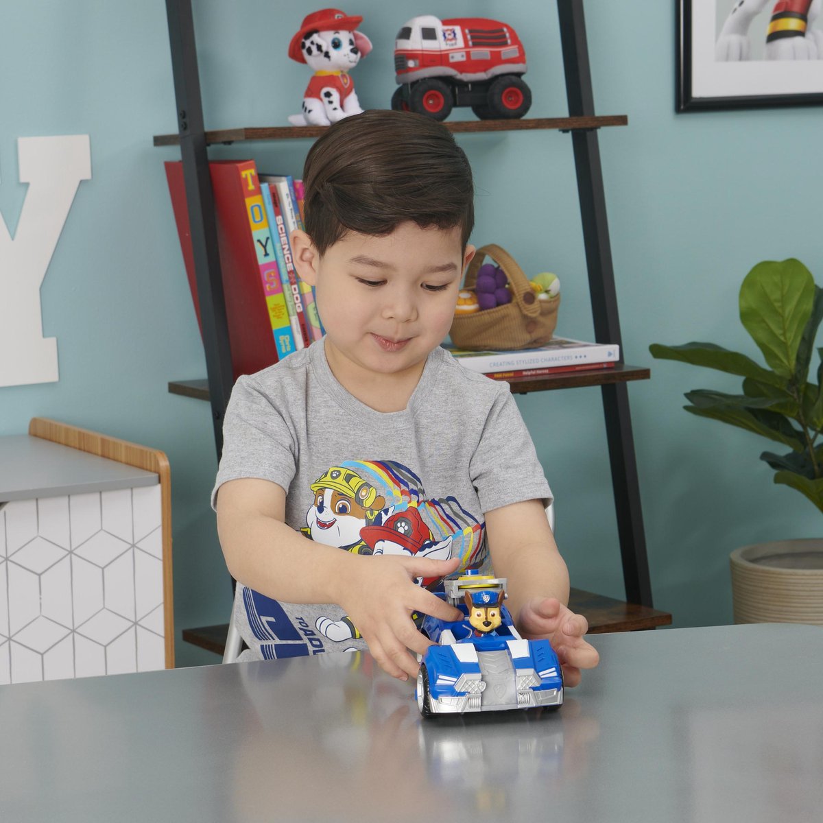 Nickelodeon speelgoedauto Chase Paw Patrol junior 4 delig - Blauw