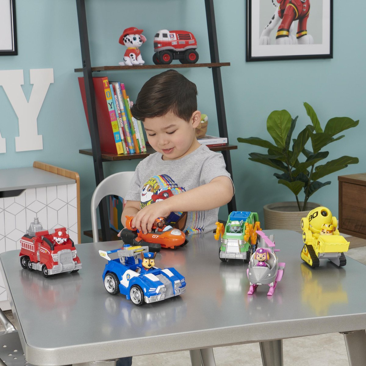 Nickelodeon speelgoedauto Chase Paw Patrol junior 4 delig - Blauw