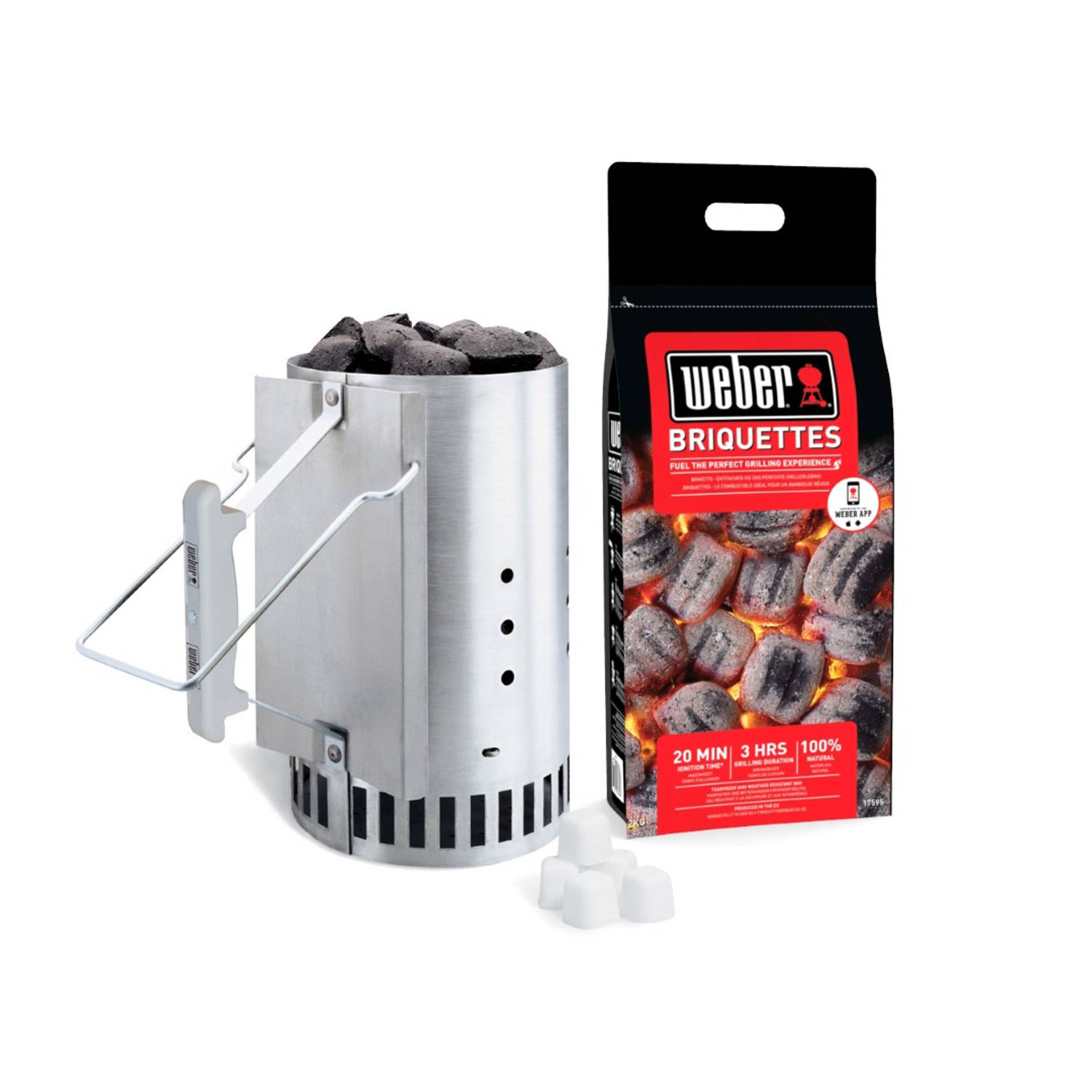 Weber Brikettenstartersset Groot - Silver