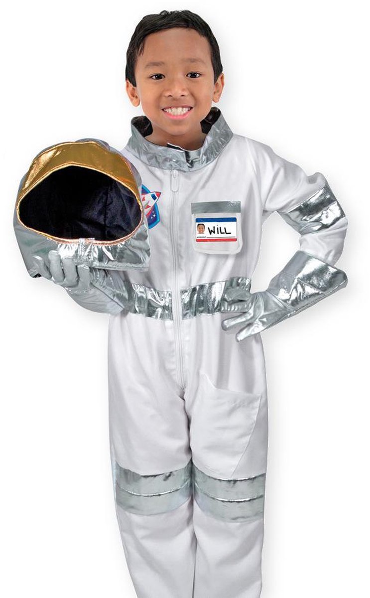 Melissa & Doug verkleedset Astronaut 4 delig - Wit