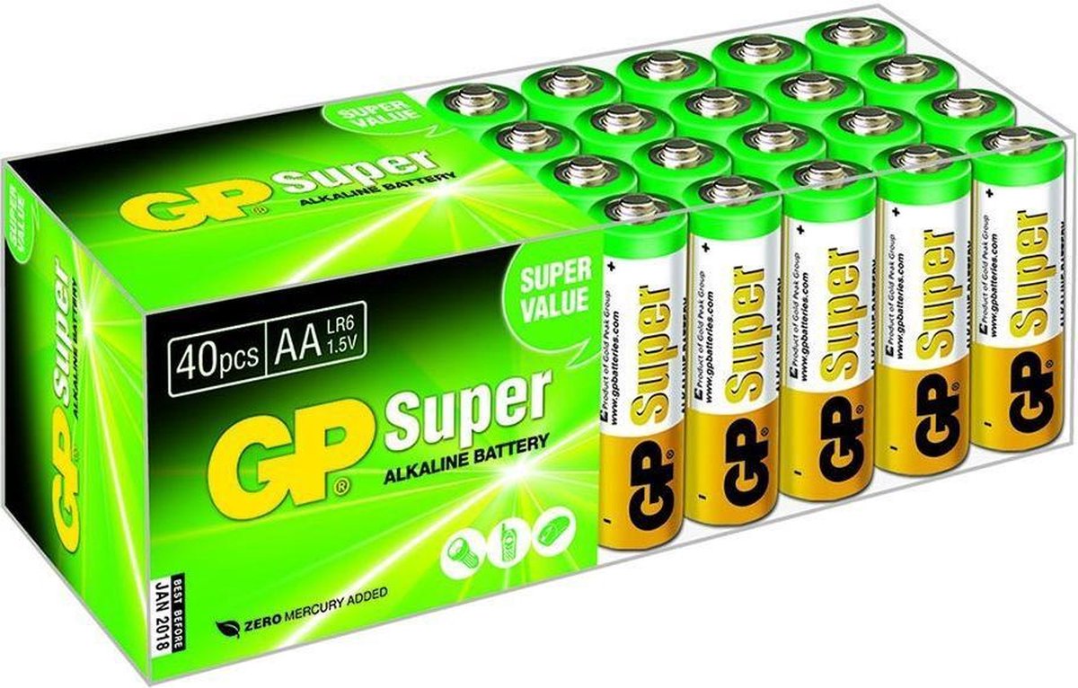 GP 15a Super Alkaline 40x Aa Multipack