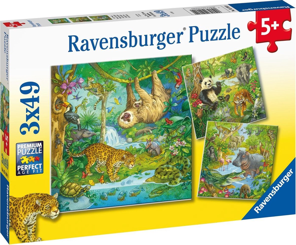 Ravensburger Puzzel In Het Oerwoud 3x49 Stukjes