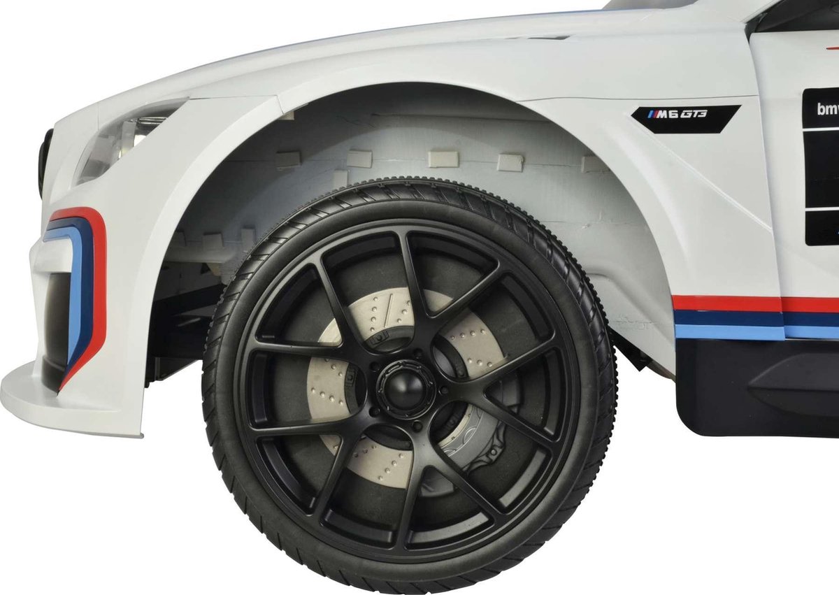 BMW M6 GT3 accuvoertuig met afstandsbediening 12V - Wit