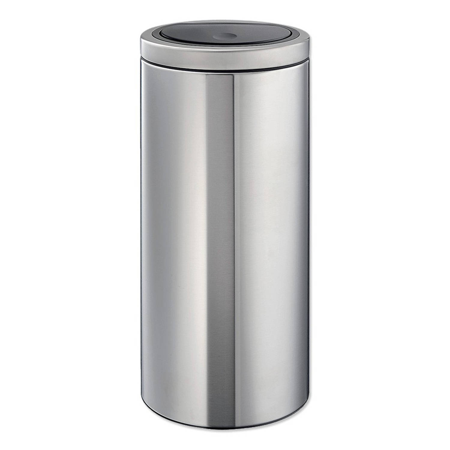 Brabantia Touch Bin Flat Top Afvalemmer 30 Liter Met Kunststof Binnenemmer - Matt Steel