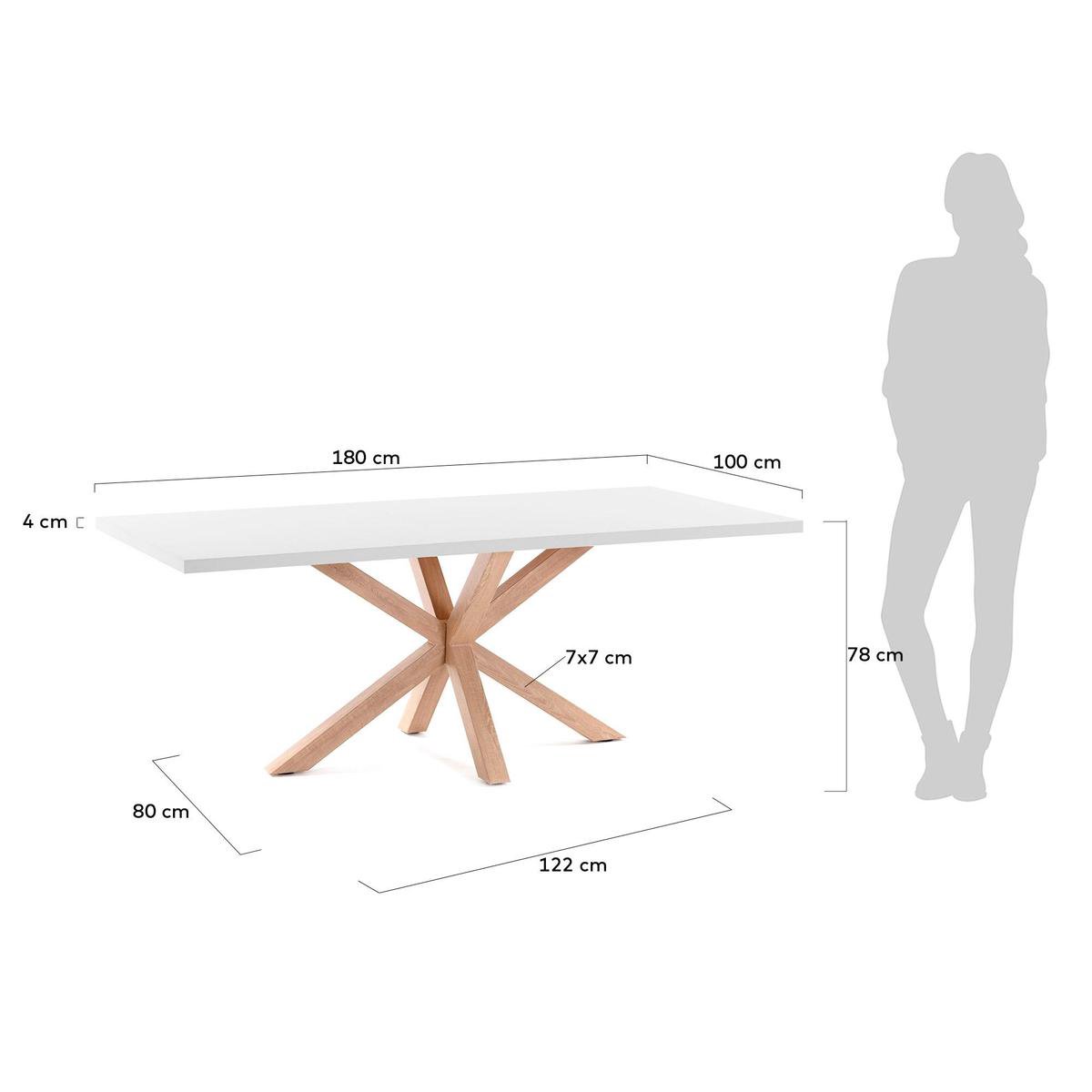Kave Home Argo Eettafel 180 x 100 cm - Wit