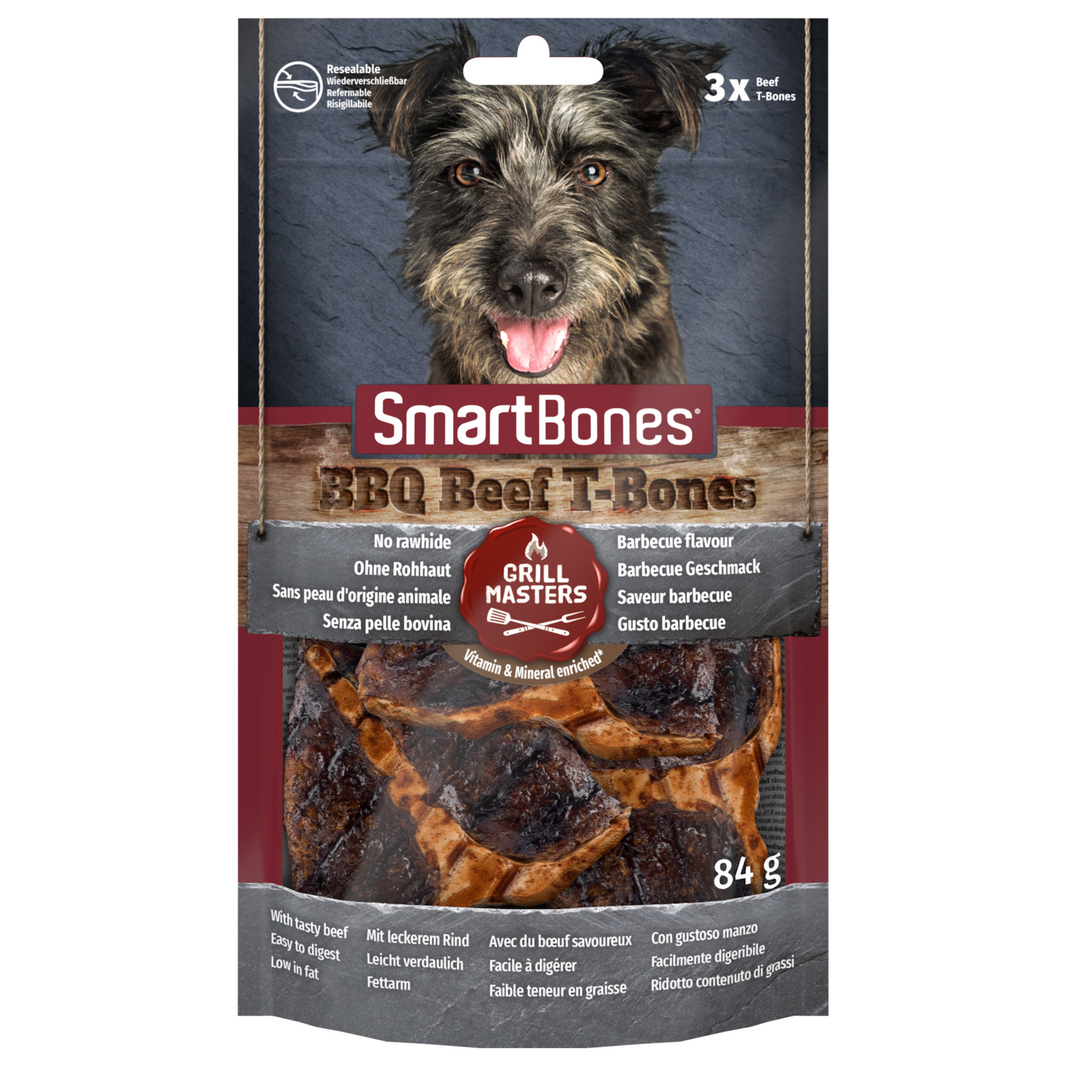 Smartbones Grill Masters T-Bone Kip&Rund - Hondensnacks - 102 g