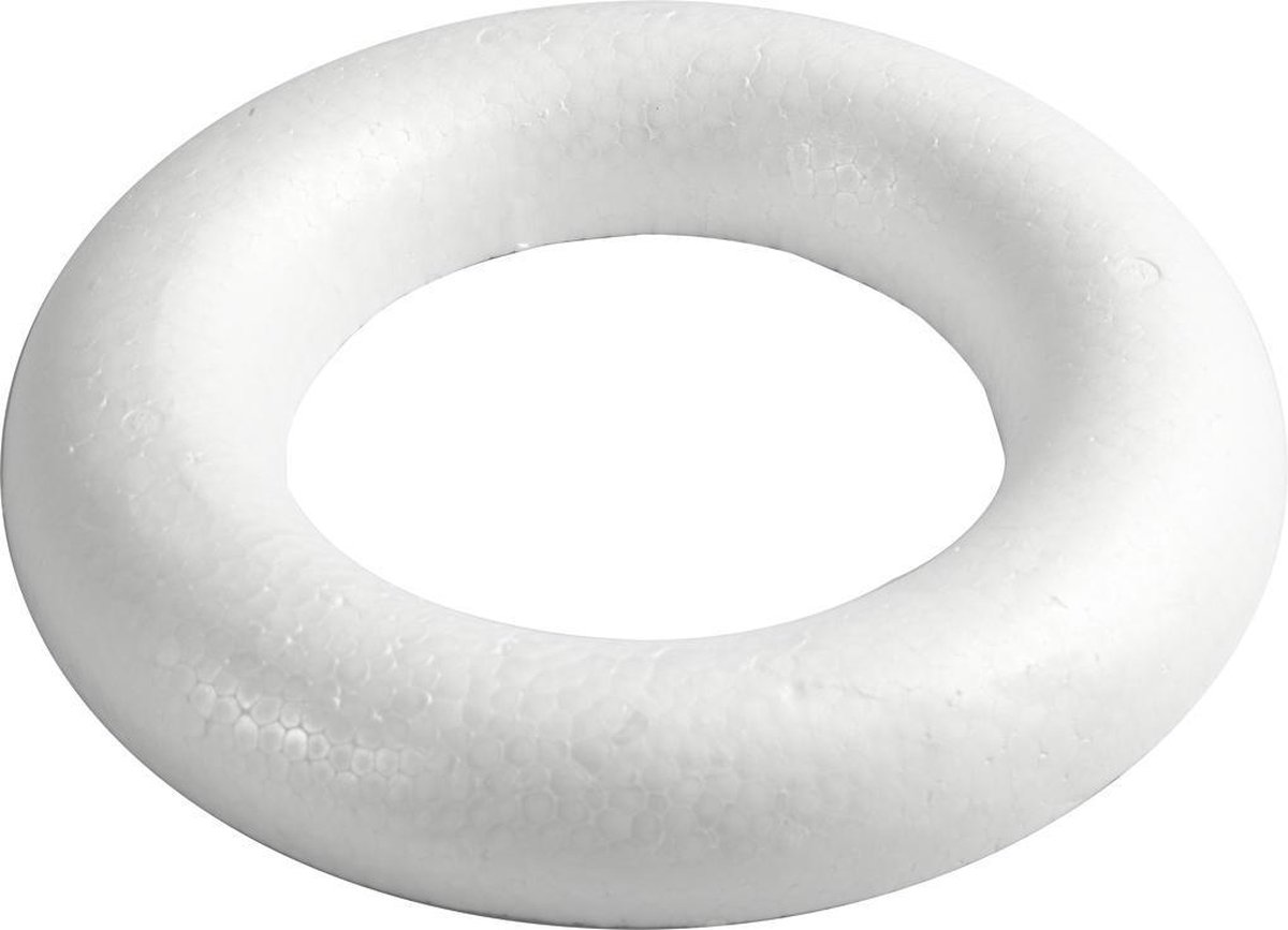 Creotime styropor model Ring 25 cm per stuk - Wit