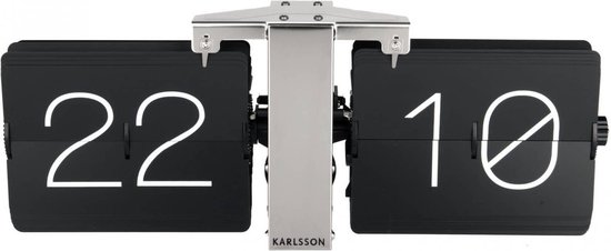 Karlsson No Case Flip Tafelklok/Wandklok 14 x 36 cm - Zwart