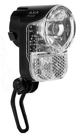 AXA koplamp Pico 30 lux naafdynamo/fietsaccu - Zwart