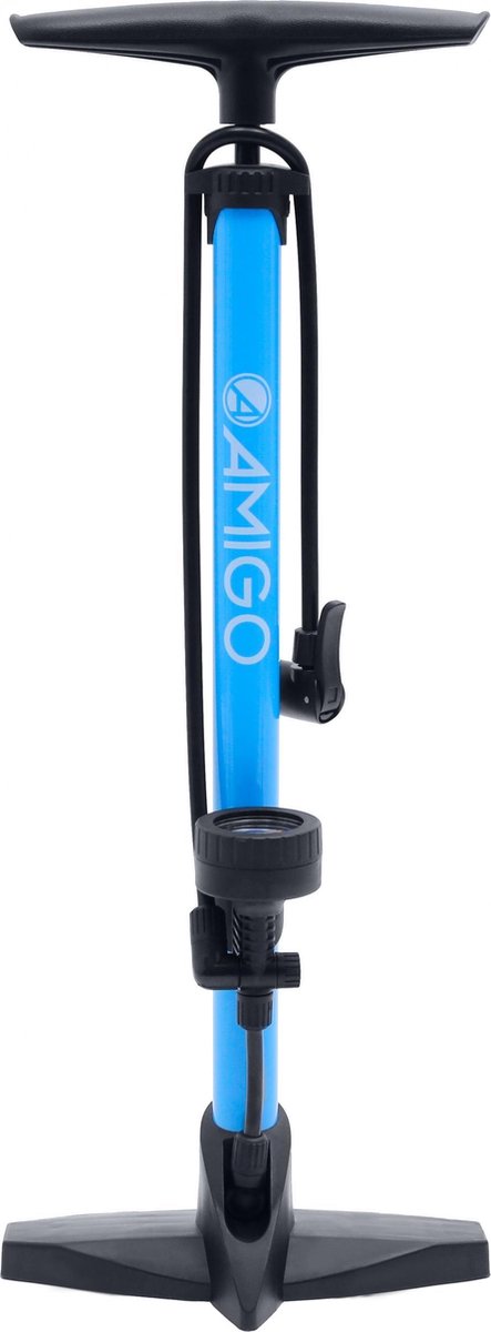 Amigo vloerpomp M2 met drukmeter 62 cm 11 Bar staal - Blauw