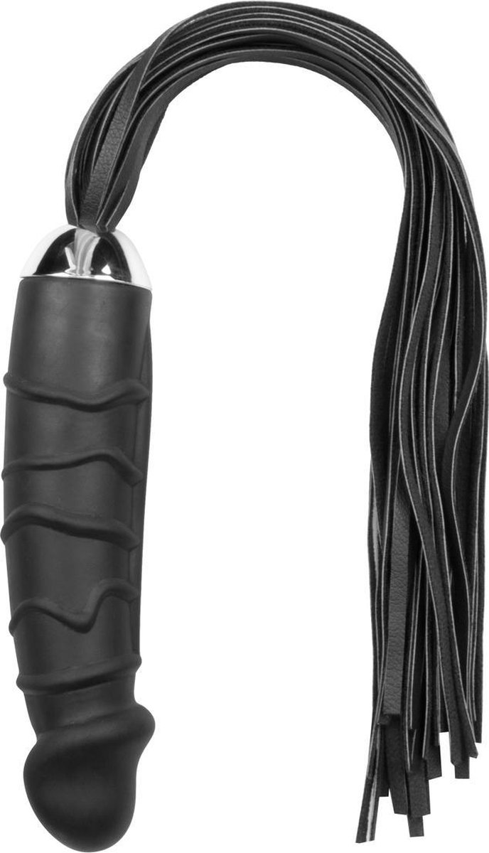Zweep met dildo - - Zwart