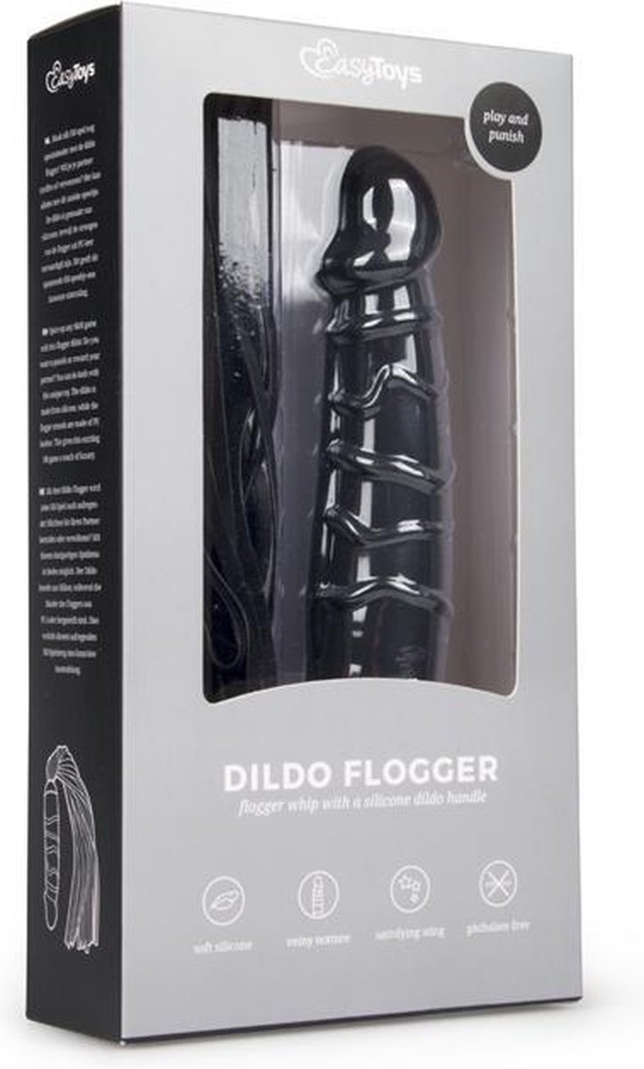 Zweep met dildo - - Zwart