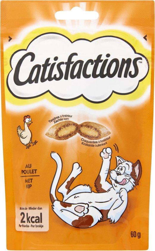 Catisfactions Kattensnoepjes 60 g - Kattensnack - Kip