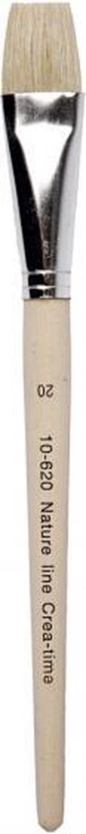 Creotime platte kwasten maat 20 12 stuks - Bruin