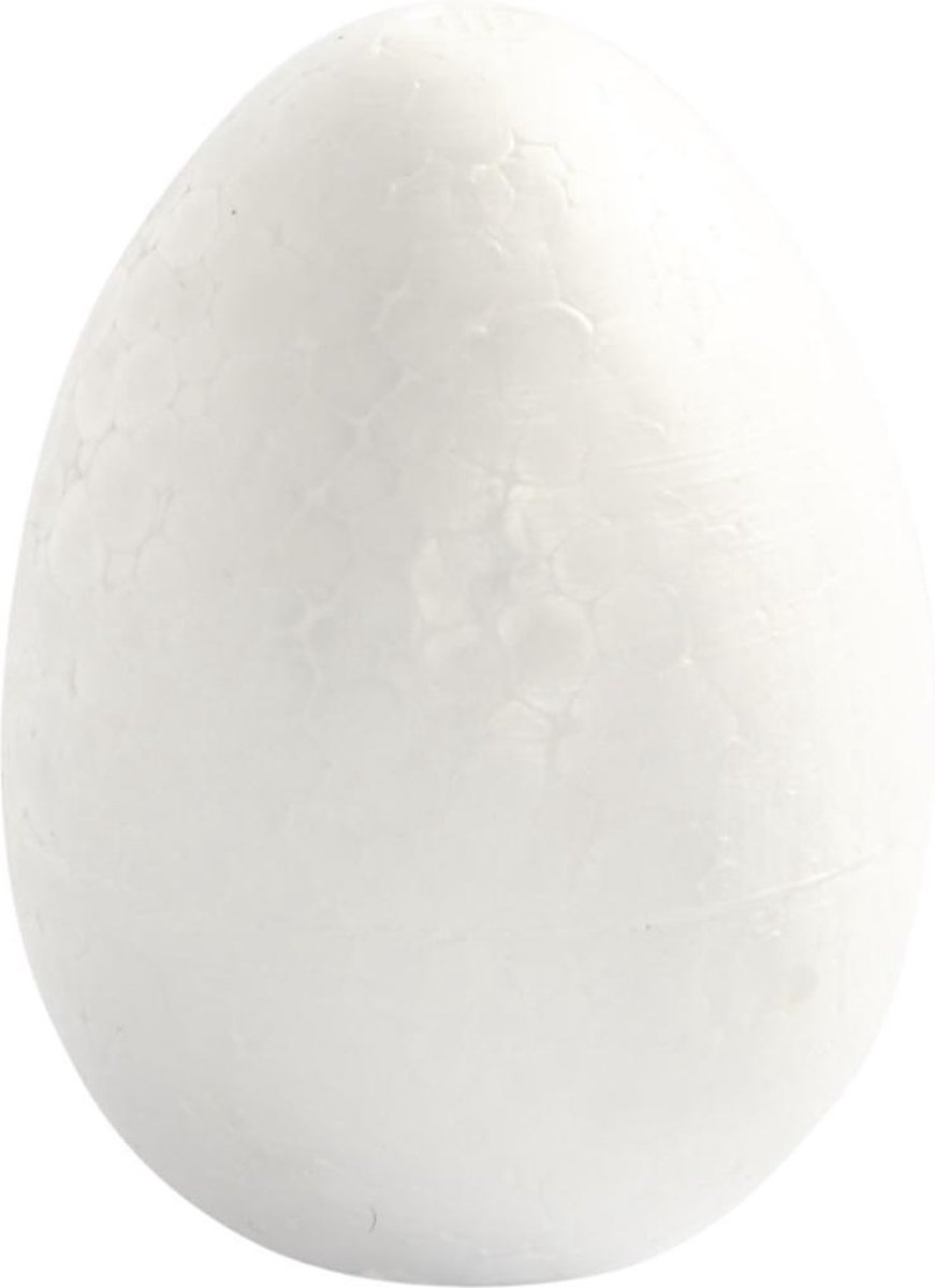 Creotime styropor model Eieren 8 cm 5 stuks - Wit