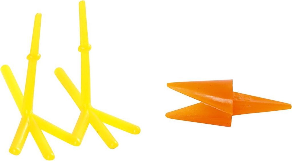 Creotime Kippen snavels en voeten/ oranje 30+37 mm x 28 mm 8 sets - Geel