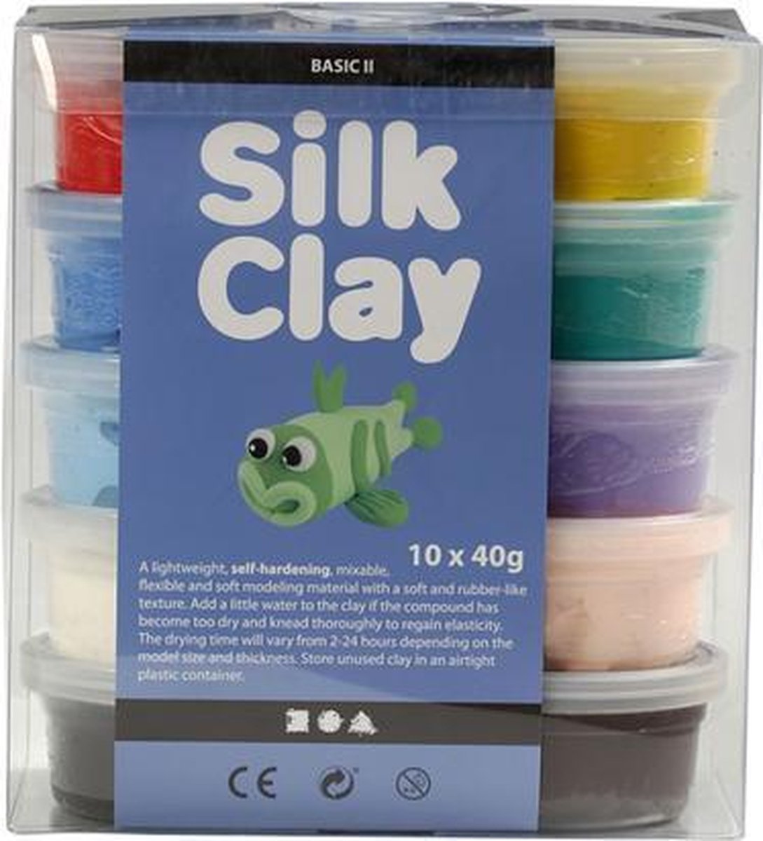 Silk Clay Basic I kleiset 10 x 40 gram 10 delig (79143)