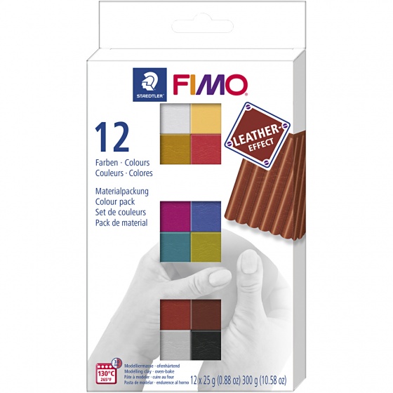 Staedtler Fimo leereffect boetseerklei set 12 delig