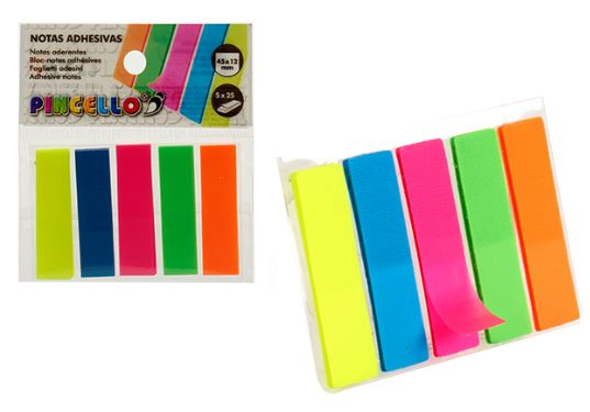 Pincello zelfklevende briefjes blauw/roze/groen/geel/oranje