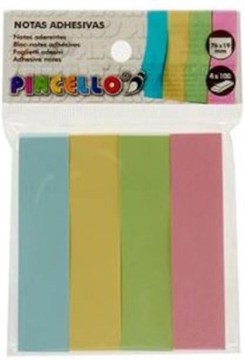 Pincello zelfklevende briefjes blauw/roze/groen/ 4 rijen - Amarillo